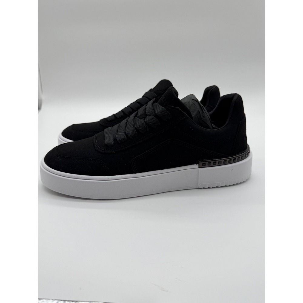 DKNY Womens Black Platform Sneakers Studded‎ Lace Up Low Top Shoes 9.5